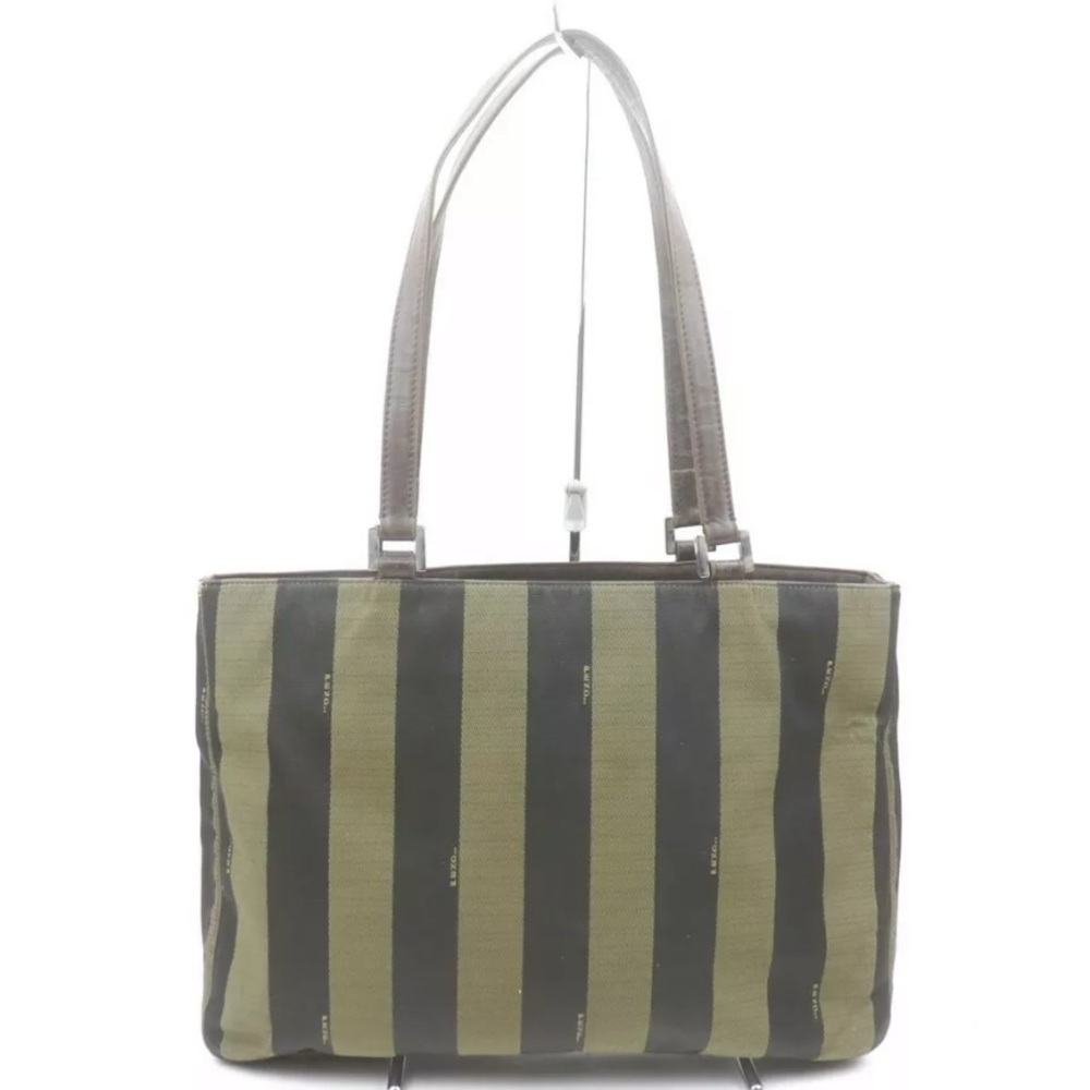 Authentic Fendi Tote Bag  Green Nylon